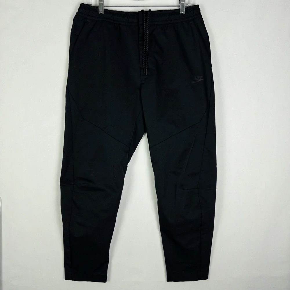 Nike Sportswear Tech Pack Woven Pants Men's Size L Black Tapered Joggers Zip